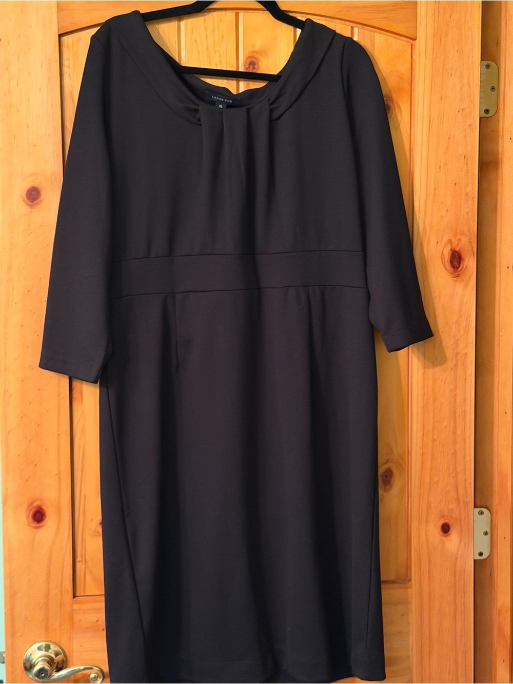 Lands' End Women's Black Midi Dress Size XL